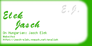 elek jasch business card
